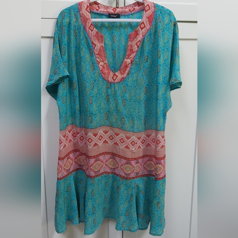 Tolani silk tunic dress